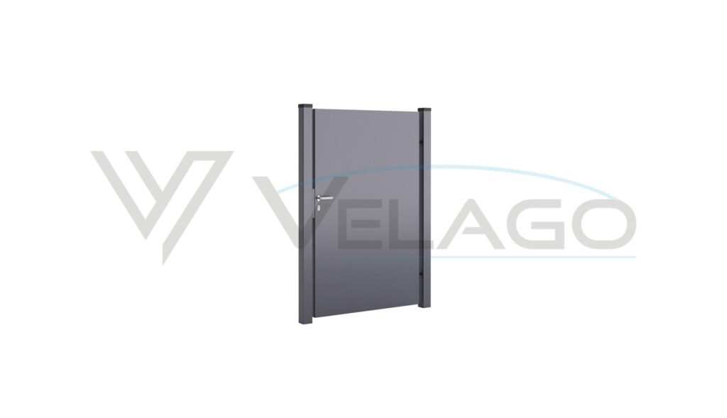 Ogrodzenie aluminiowe System SUPREME – blacha pełna obustronna, kolor czarny RAL 9005